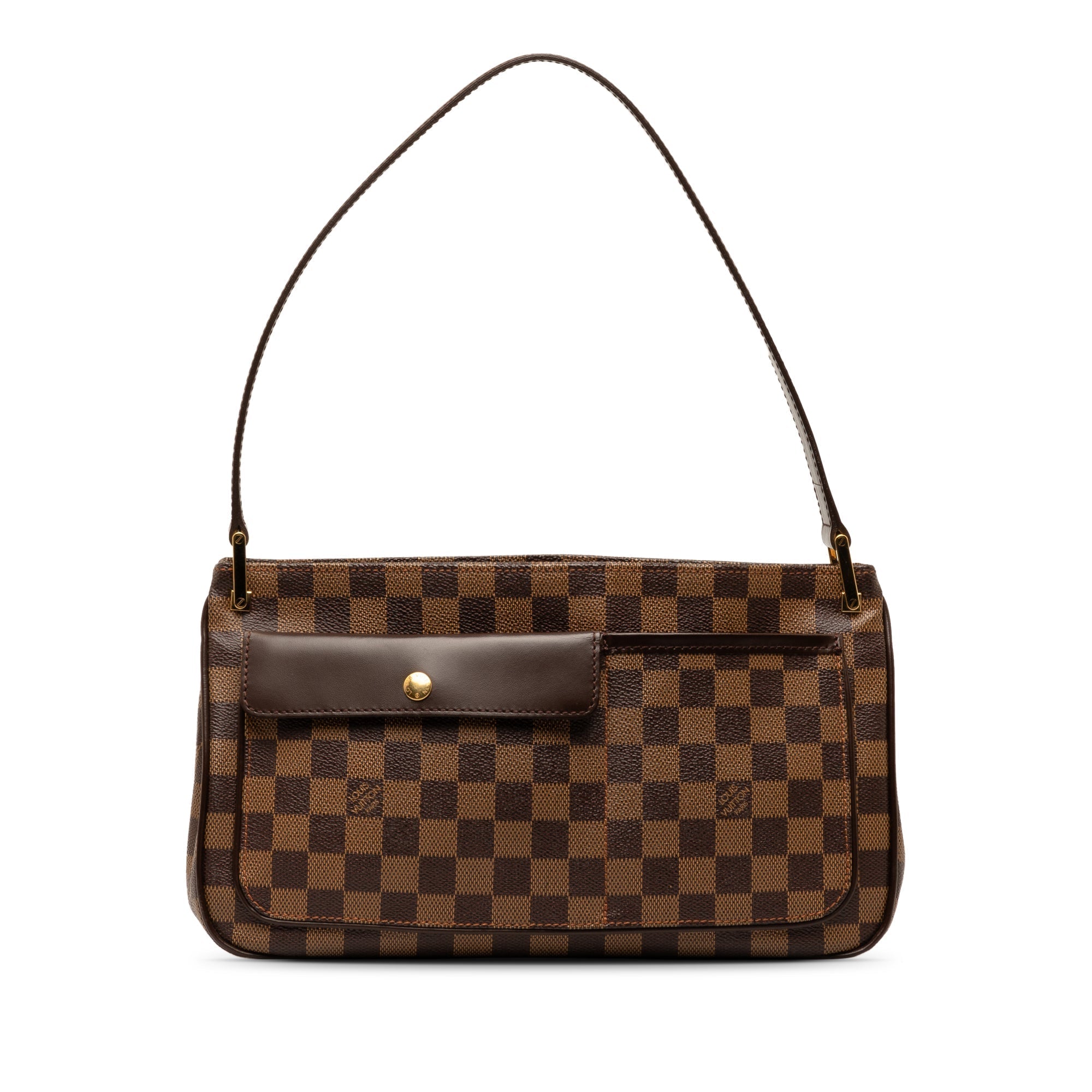 Brown LV Damier Ebene AuBagne Shoulder Bag
