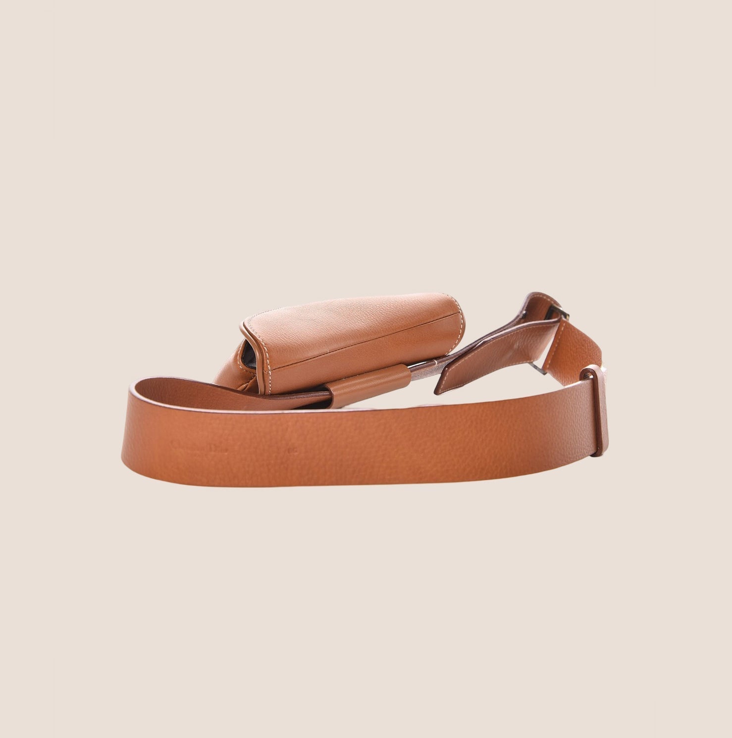 CHRISTIAN D1OR 2003 TAN SADDLE BELT BAG