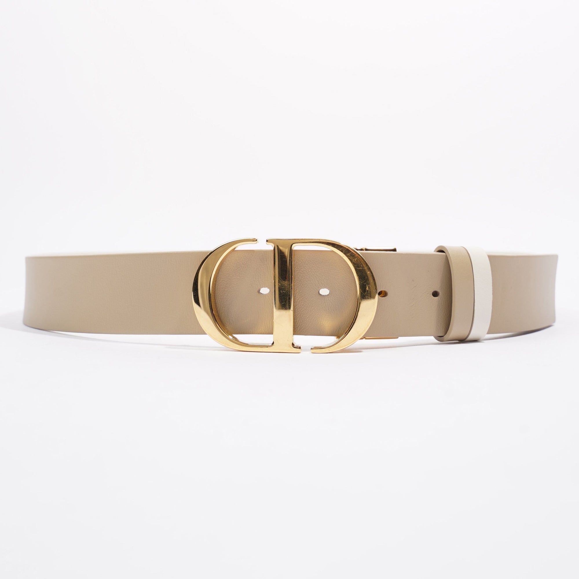 Christian D1OR 30 Montaigne Reversible Belt Cream / Beige Leather 95cm 38"