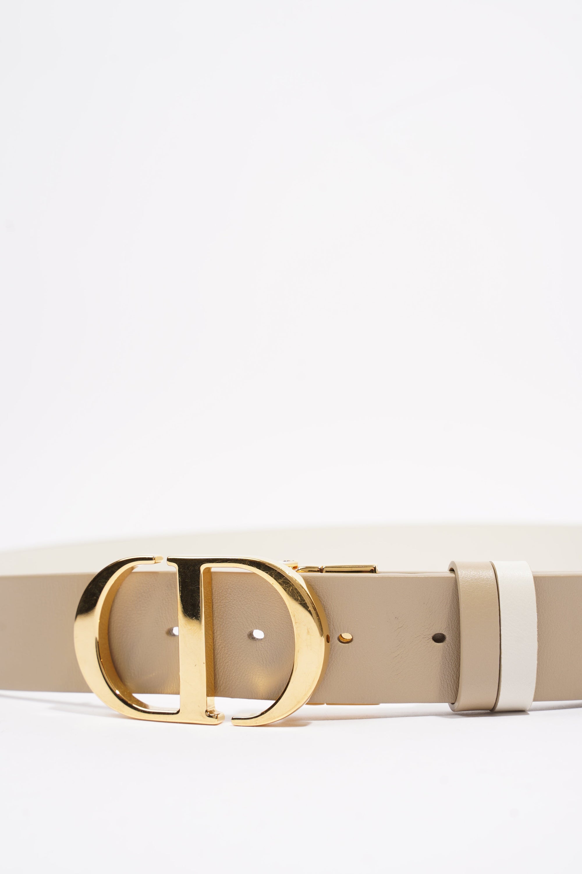 Christian D1OR 30 Montaigne Reversible Belt Cream / Beige Leather 95cm 38"