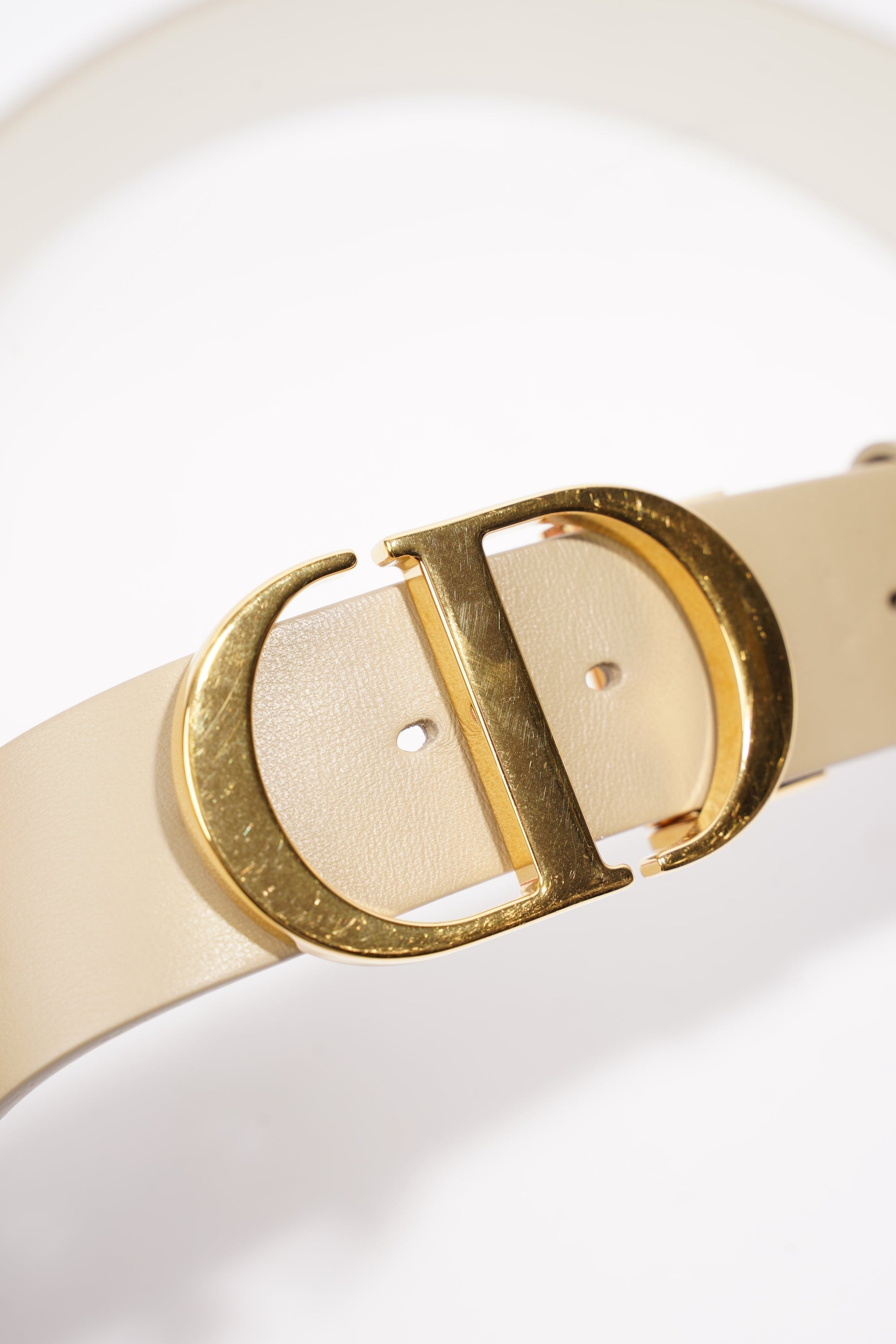 Christian D1OR 30 Montaigne Reversible Belt Cream / Beige Leather 95cm 38"
