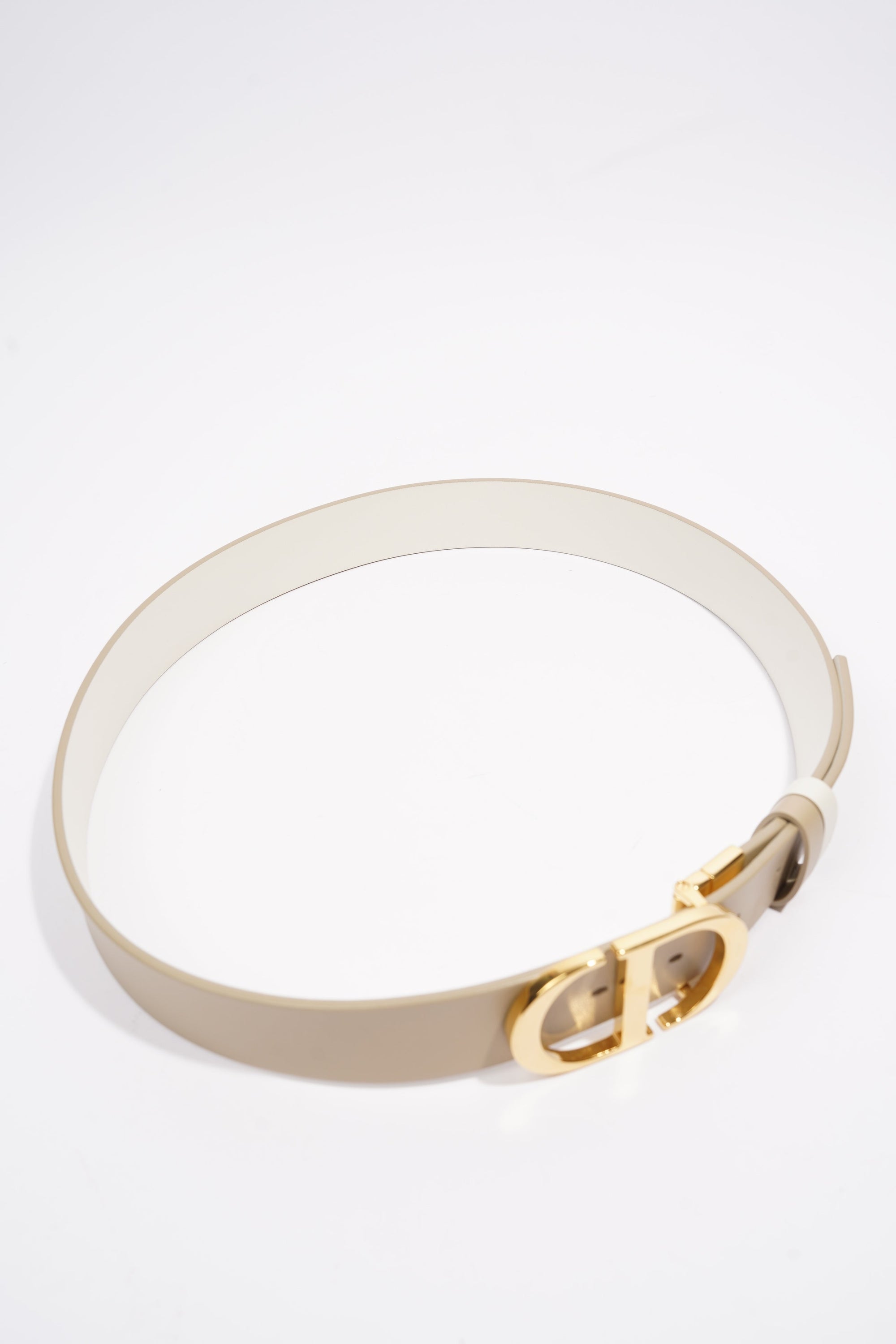 Christian D1OR 30 Montaigne Reversible Belt Cream / Beige Leather 95cm 38"