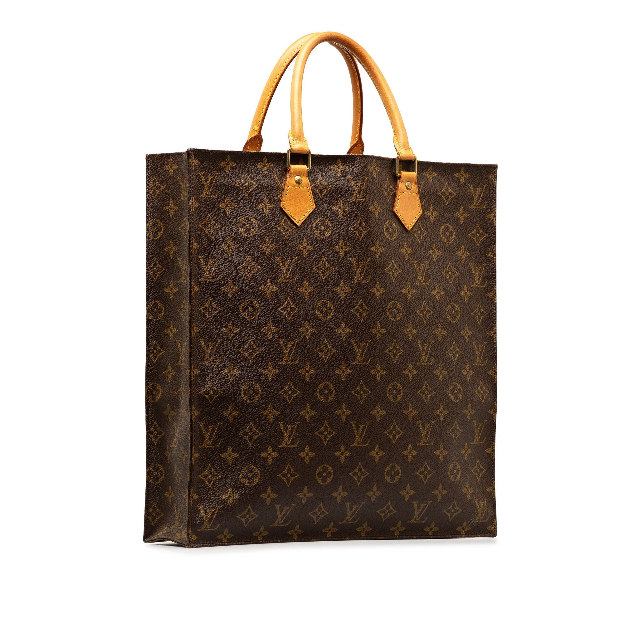 Brown LV Monogram Sac Plat Tote Bag