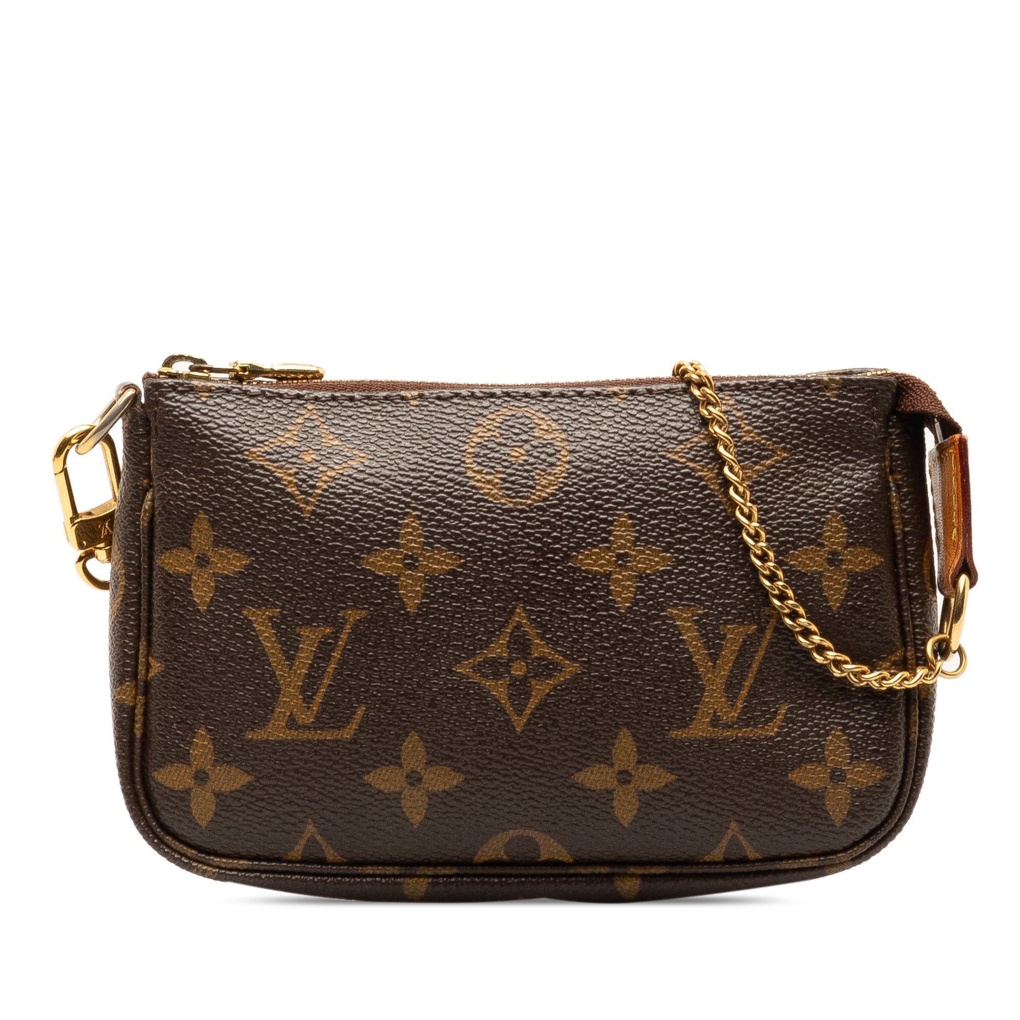 Brown LV Monogram Mini Pochette Accessoires Shoulder Bag