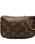 Brown LV Monogram Mini Pochette Accessoires Shoulder Bag