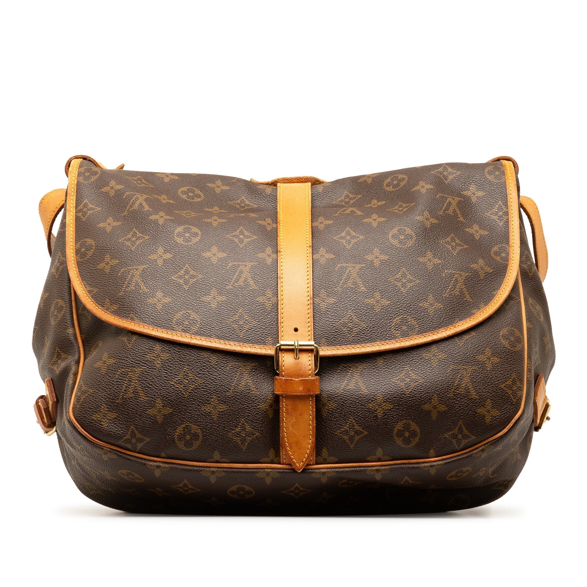 Brown LV Monogram Saumur 35 Crossbody Bag