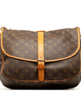 Brown LV Monogram Saumur 35 Crossbody Bag
