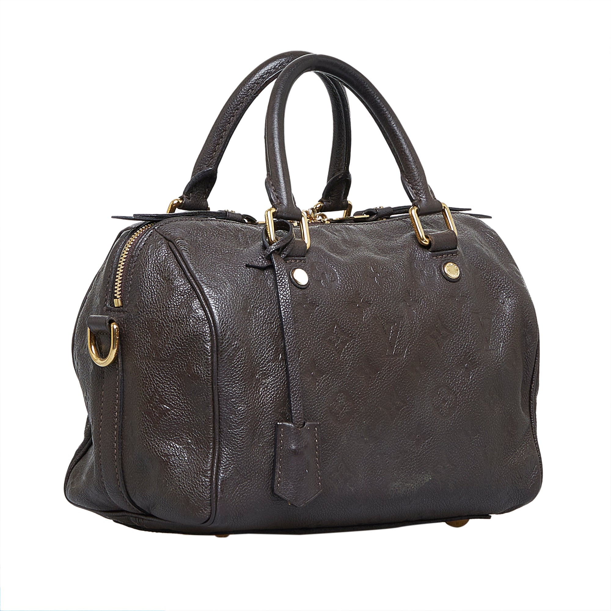 Brown LV Monogram Empreinte Speedy Bandouliere 25 Boston Bag