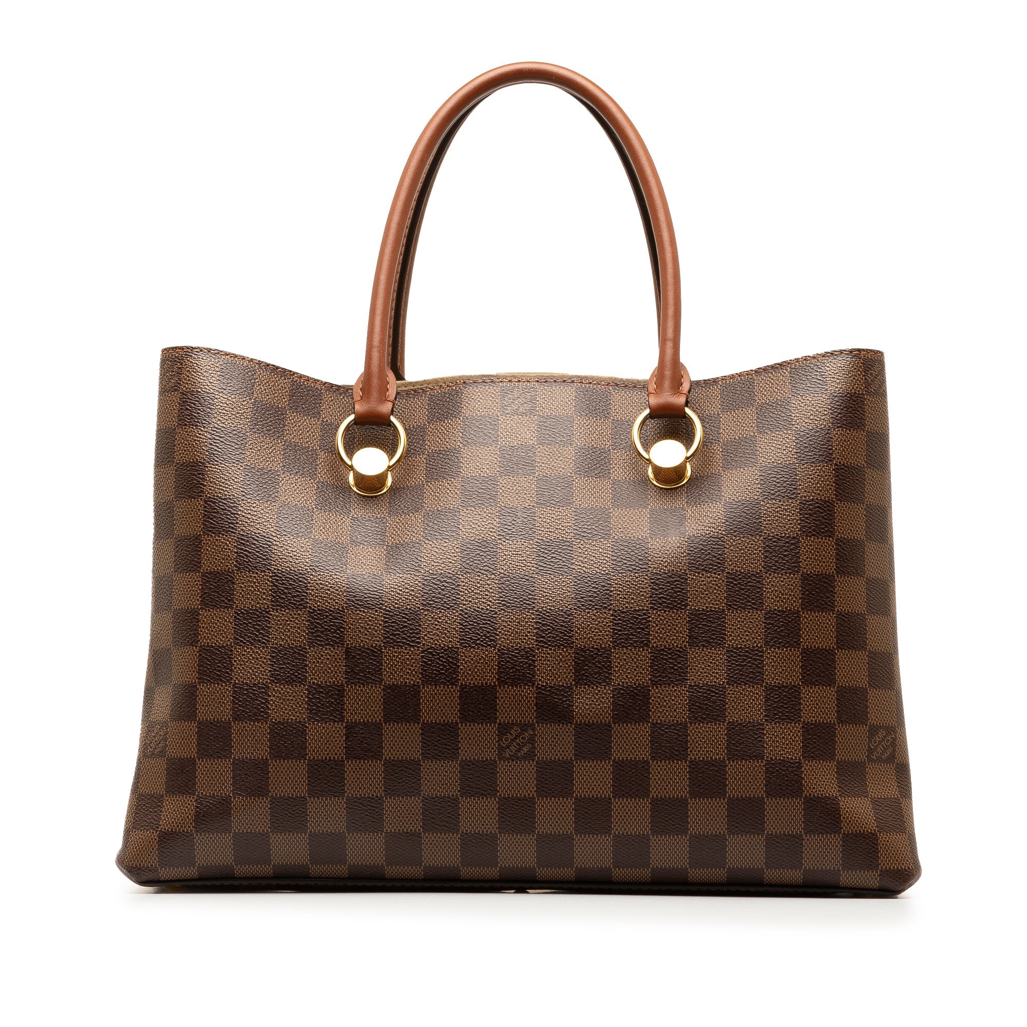Brown LV Damier Ebene Riverside Satchel