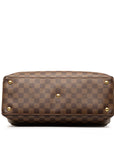 Brown LV Damier Ebene Riverside Satchel