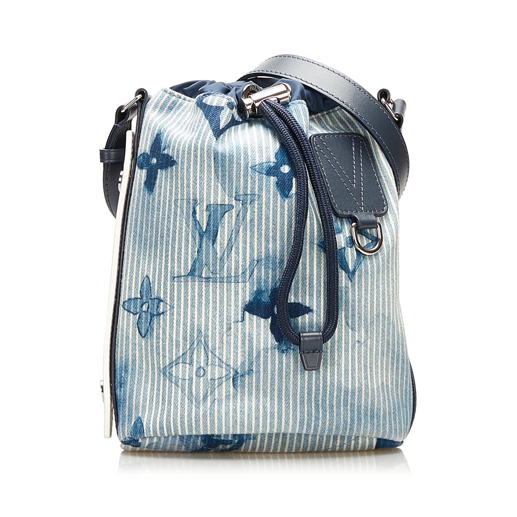 Blue LV Monogram Watercolor Sac Marin BB Bucket Bag