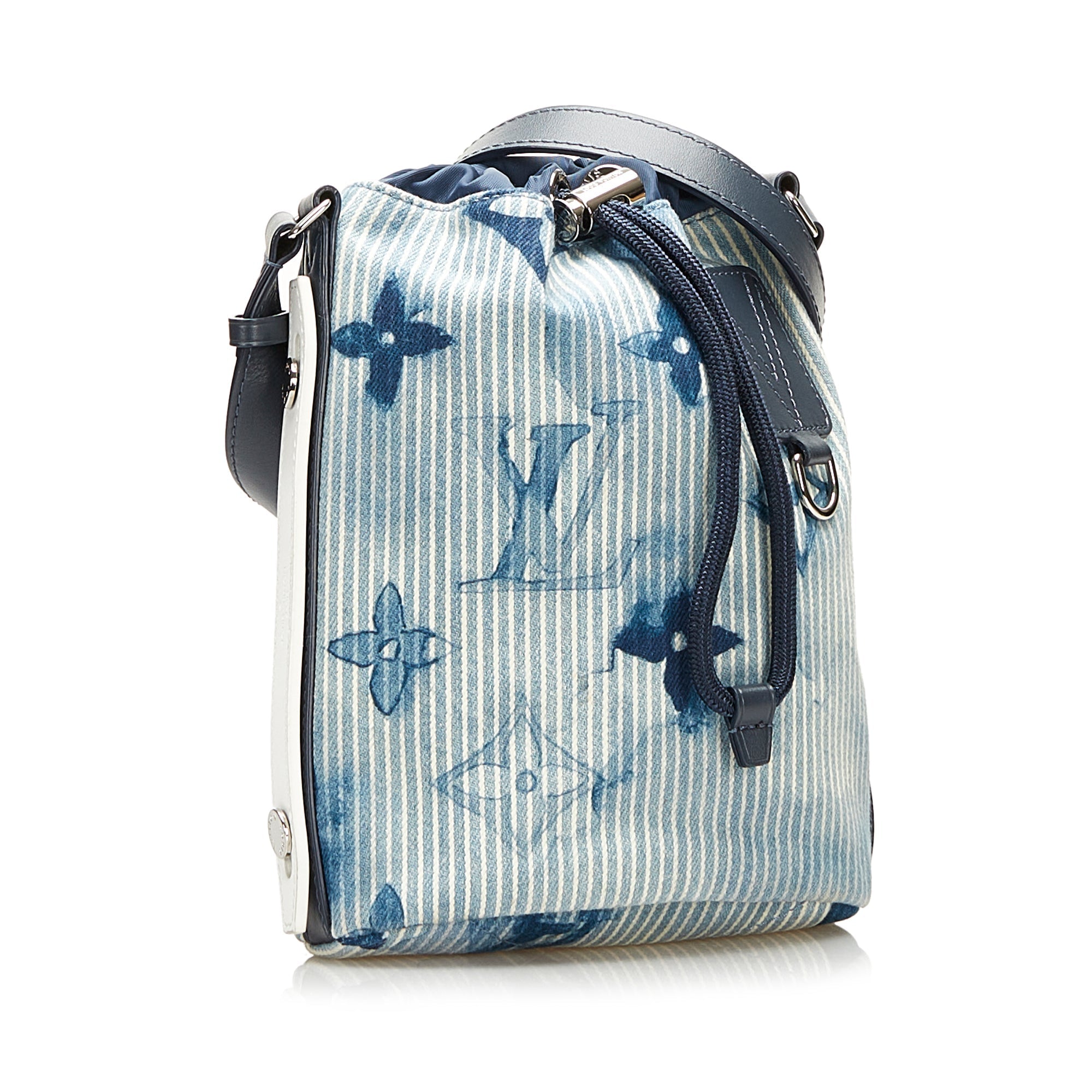 Blue LV Monogram Watercolor Sac Marin BB Bucket Bag