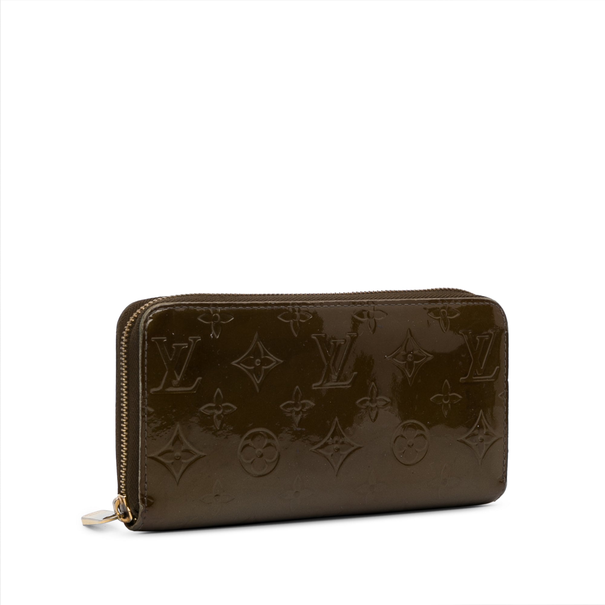 Brown LV Monogram Vernis Zippy Wallet