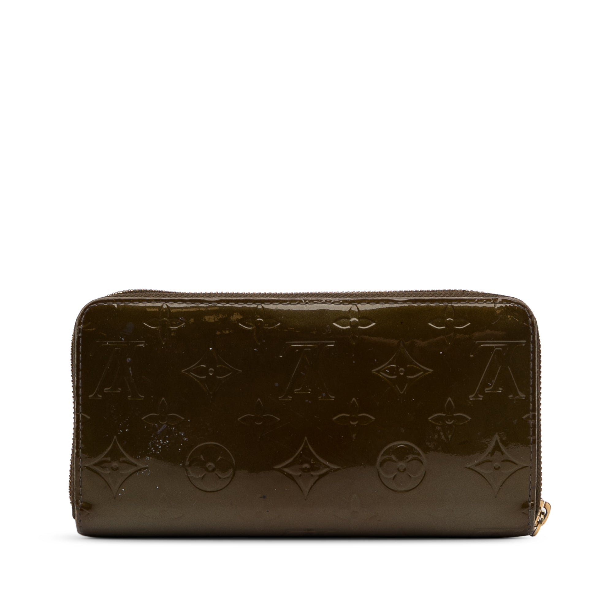 Brown LV Monogram Vernis Zippy Wallet