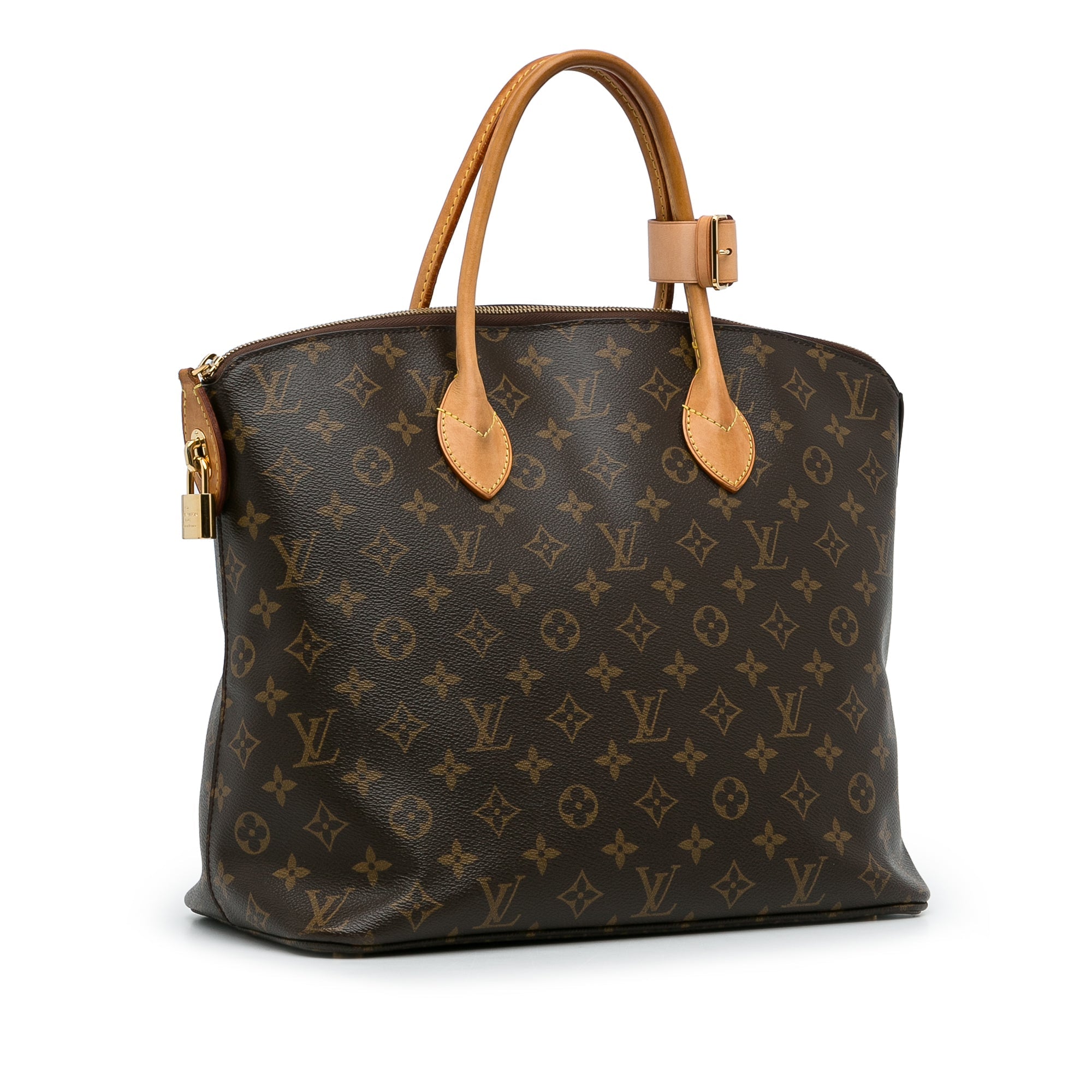 Brown LV Monogram Lockit MM Tote Bag