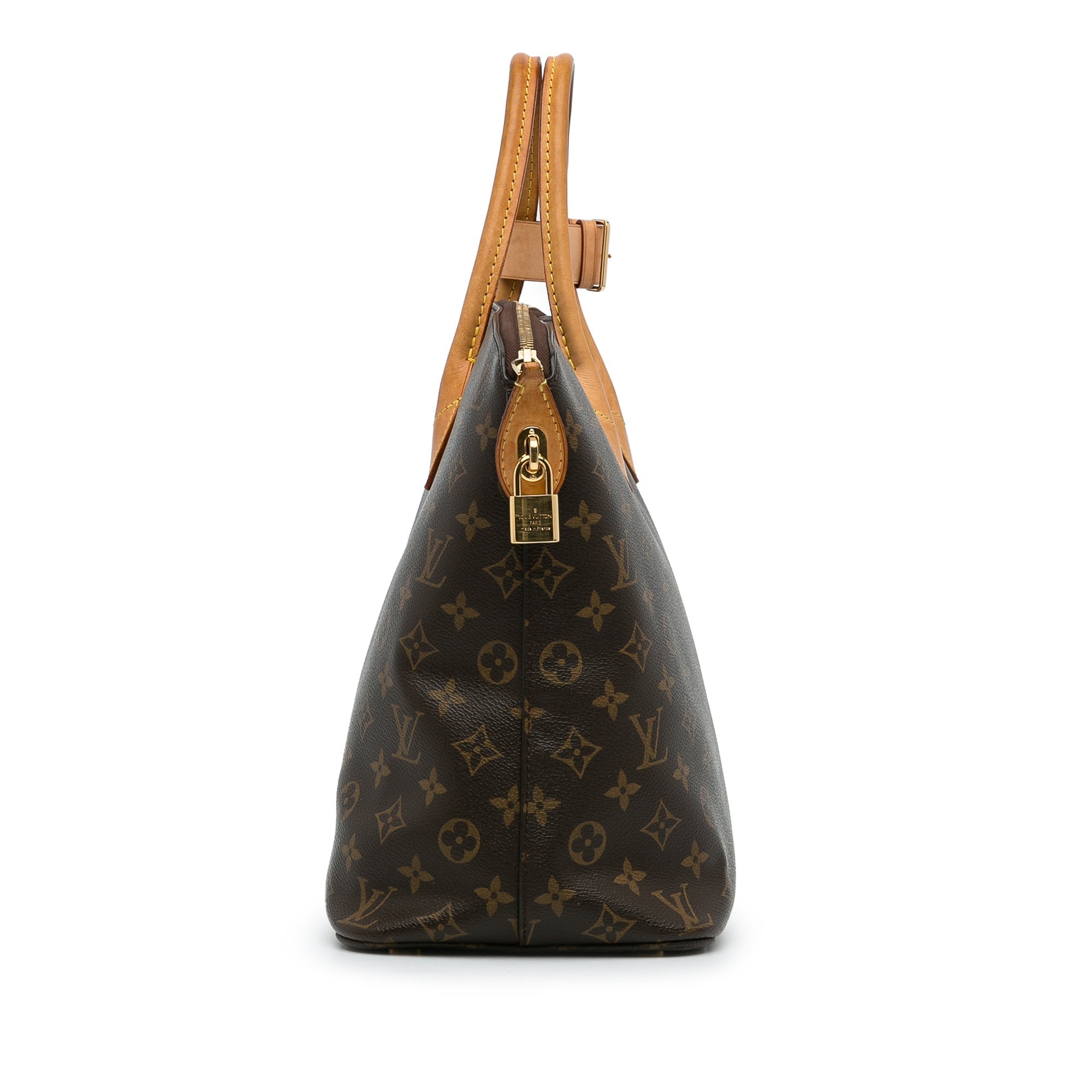 Brown LV Monogram Lockit MM Tote Bag