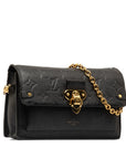 Black LV Monogram Empreinte Vavin Wallet on Chain Crossbody Bag