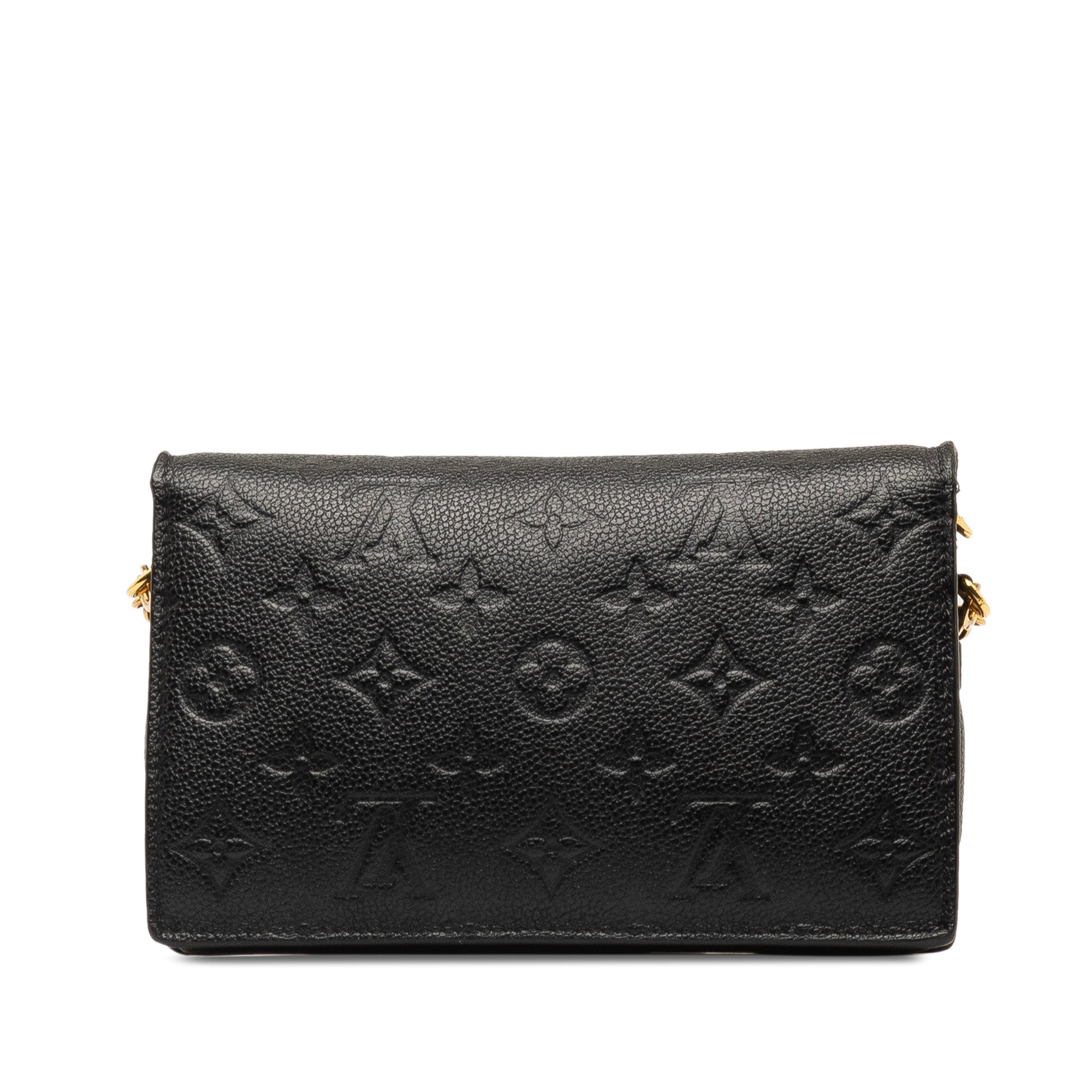 Black LV Monogram Empreinte Vavin Wallet on Chain Crossbody Bag