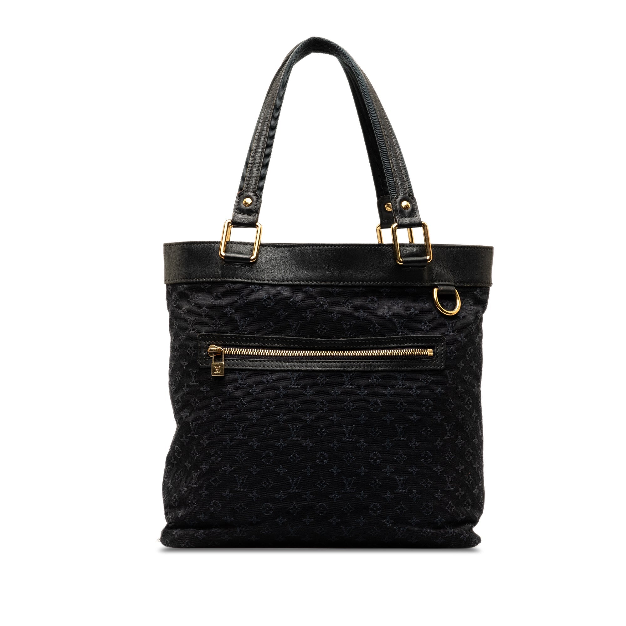 Black LV Monogram Mini Lin Lucille GM Tote Bag