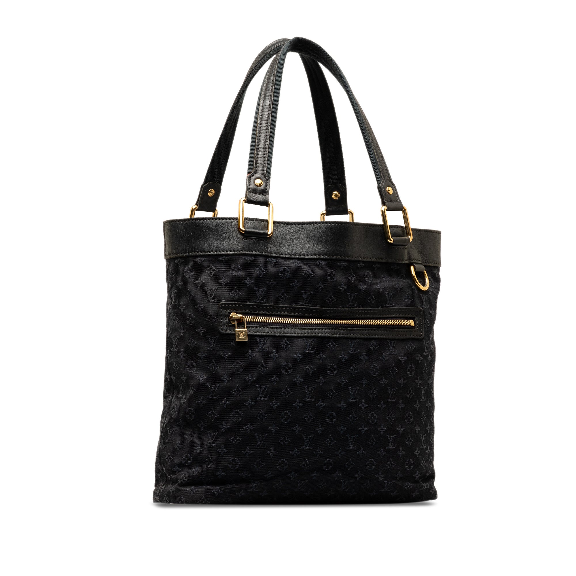 Black LV Monogram Mini Lin Lucille GM Tote Bag