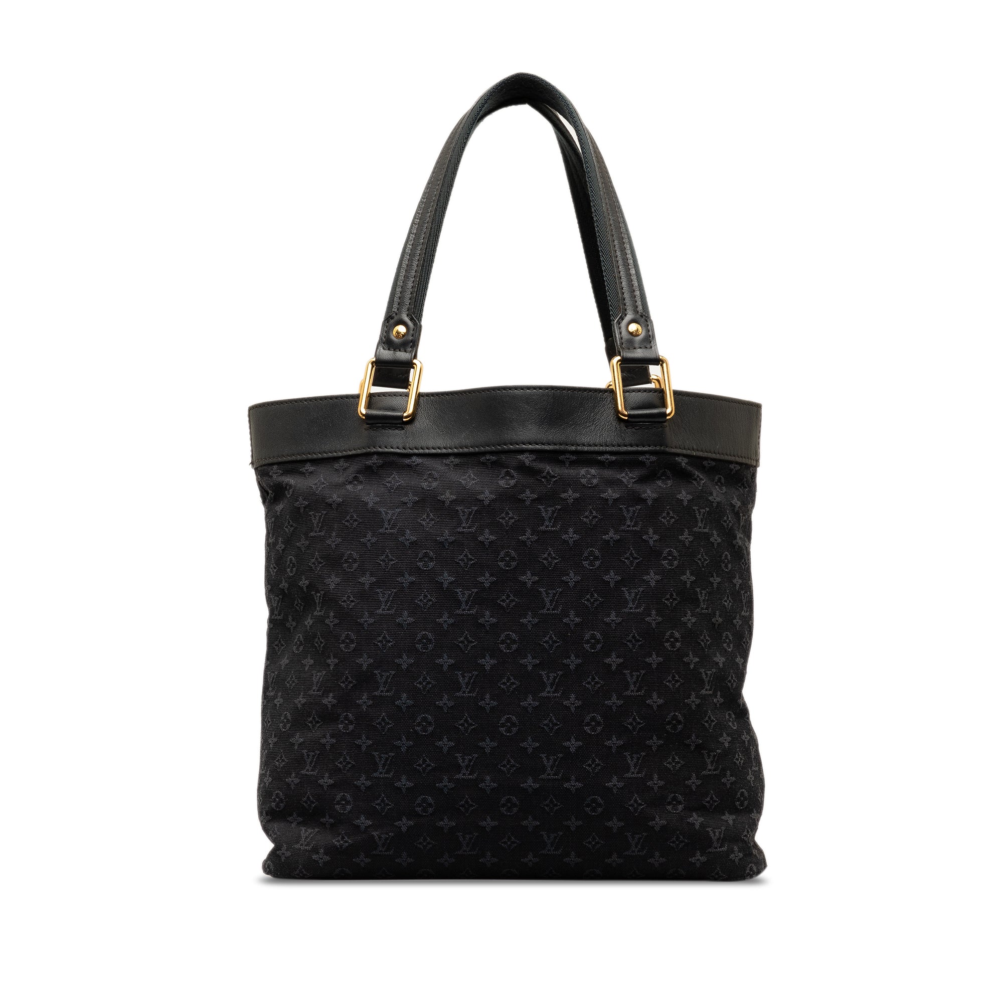Black LV Monogram Mini Lin Lucille GM Tote Bag