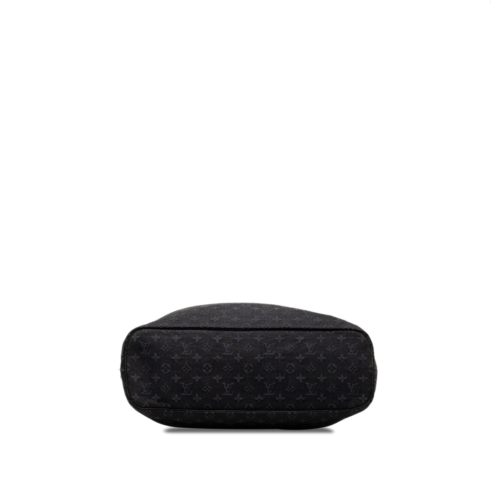 Black LV Monogram Mini Lin Lucille GM Tote Bag