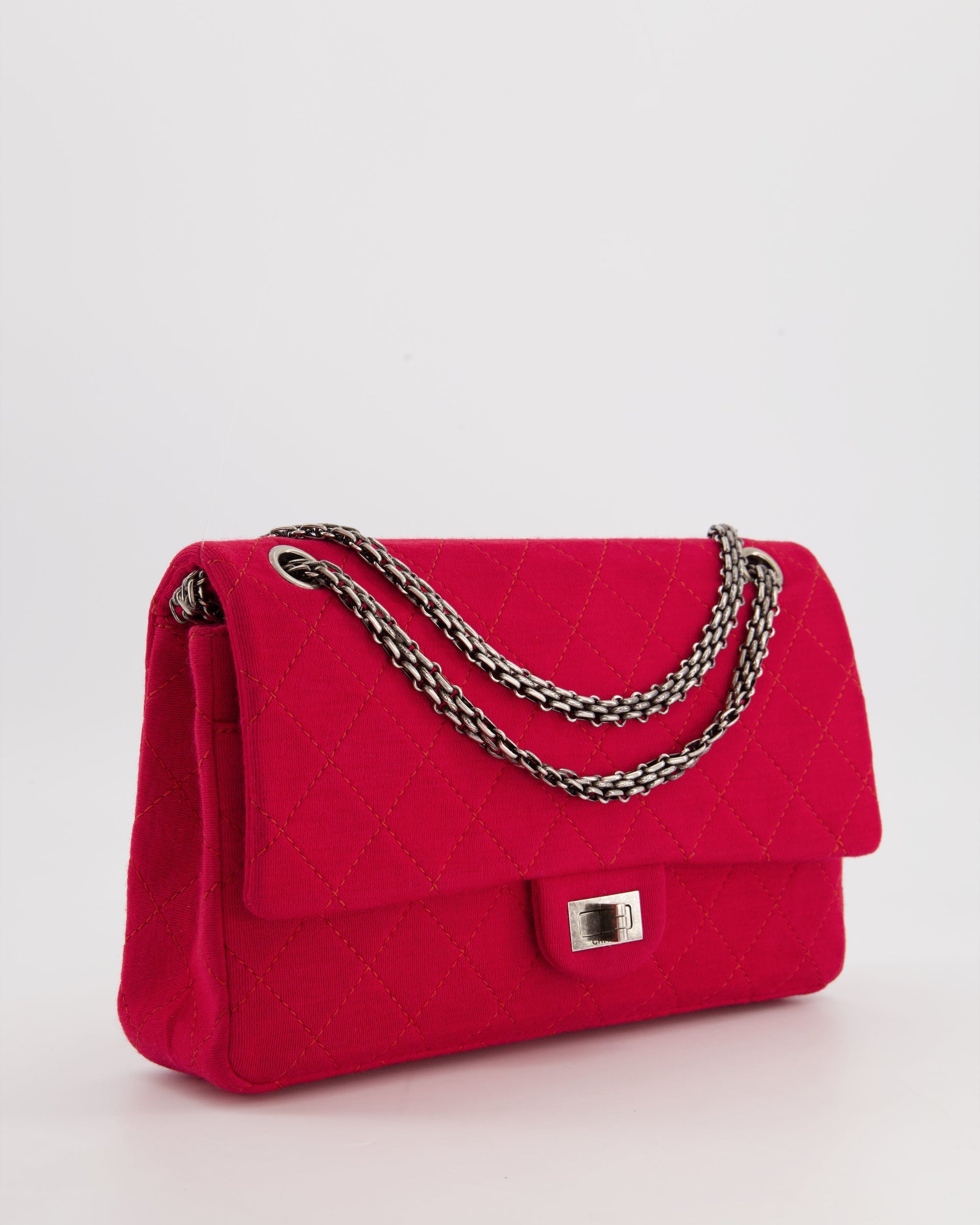 *FIRE PRICE* CH Red Medium Reissue 2.55 Double Flap Bag in Quilted Fabric with Ruthenium Hardware RRP - ¬£8,530