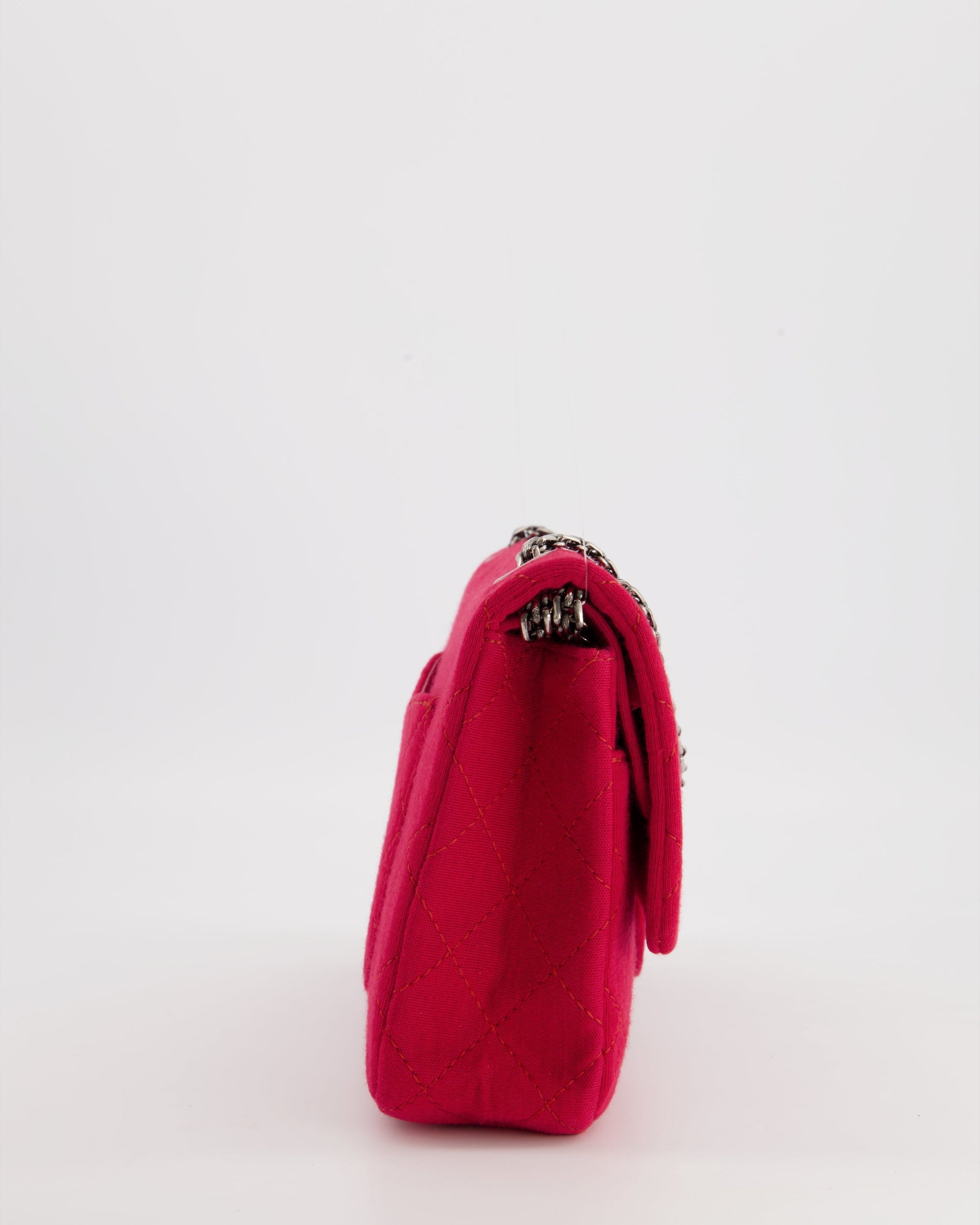 *FIRE PRICE* CH Red Medium Reissue 2.55 Double Flap Bag in Quilted Fabric with Ruthenium Hardware RRP - ¬£8,530