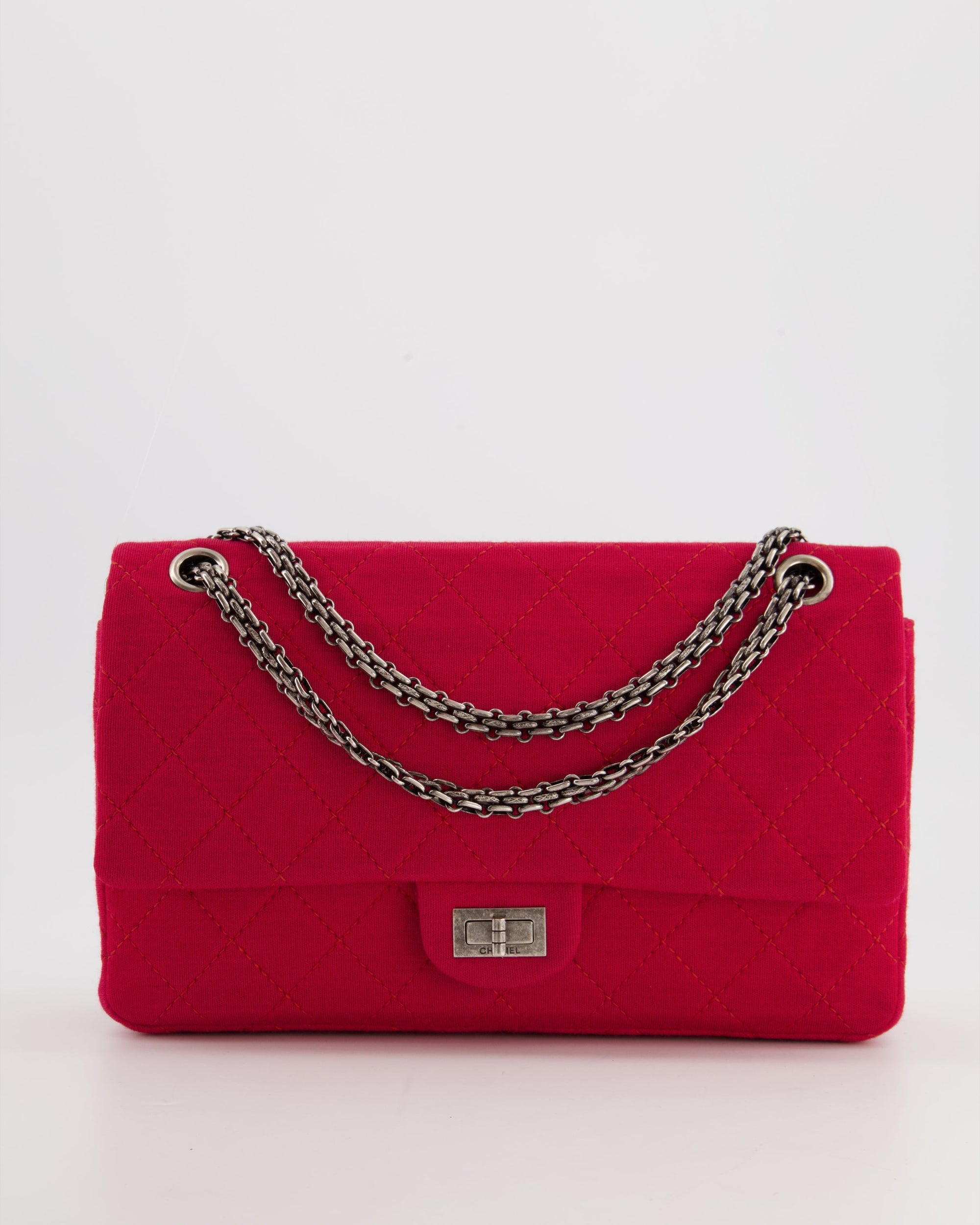 *FIRE PRICE* CH Red Medium Reissue 2.55 Double Flap Bag in Quilted Fabric with Ruthenium Hardware RRP - ¬£8,530