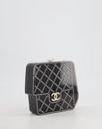 *COLLECTORS ITEM* CH Black Acrylic Crossbody Box Bag with Crystal with Pearl Embellishment and Champagne Gold Hardware