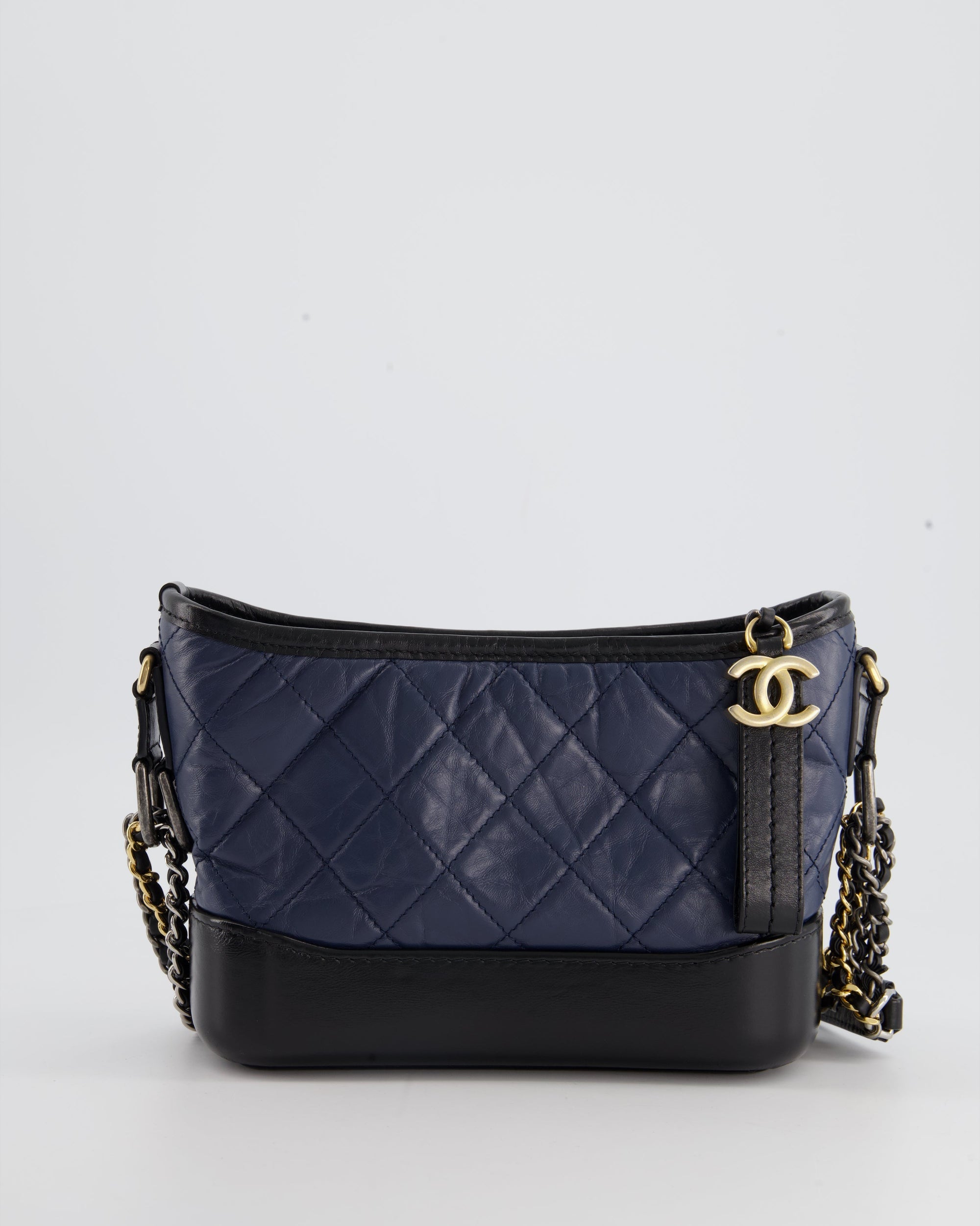 *FIRE PRICE* CH Blue &amp; Black Small Gabrielle Bag in Lambskin Leather with Mixed Hardware