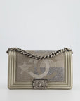 *HOT* CH Medium Boy Bag in Gold Metallic Sequin CC Star Print with Silver Hardware