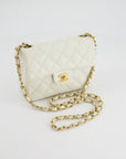 *RARE* CH Vintage White Caviar Mini Square Flap Bag with 24K Gold Hardware
