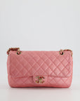 *LIMITED EDITION* CH Pink Metallic Single Flap Shoulder Bag in Lambskin Leather with Gold and Precious Stone Hardware
