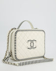 *HOT* CH White Caviar Vanity Case with Zebra Motif CC Logo and Silver Hardware