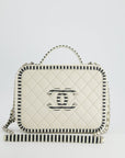 *HOT* CH White Caviar Vanity Case with Zebra Motif CC Logo and Silver Hardware