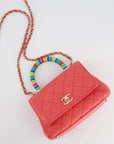 *RARE* CH Pink Extra Mini Coco Multi-Colour Handle Bag in Lambskin with Champagne Gold Hardware