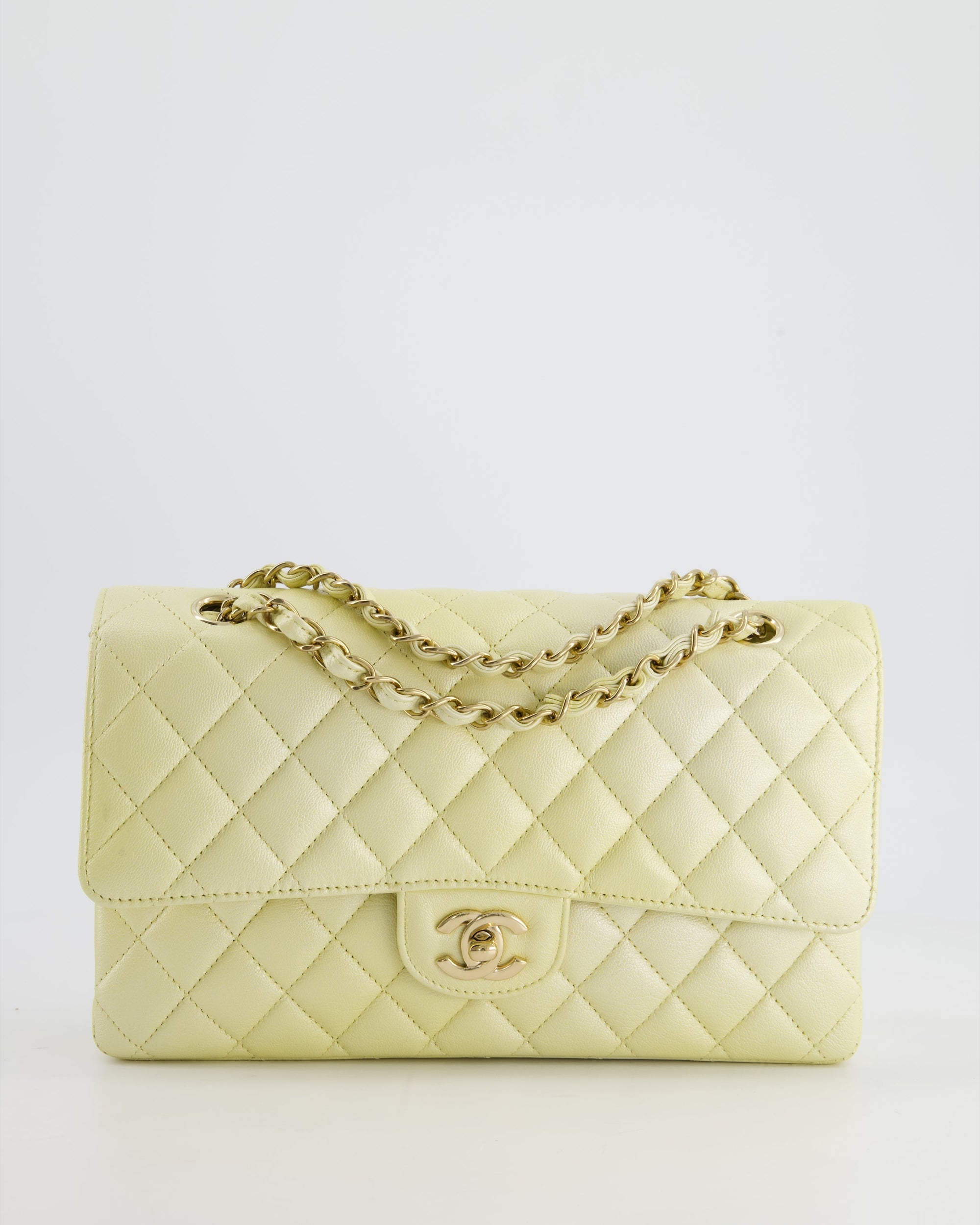 *RARE* CH Lemon Sobert Shimmer Medium Classic Double Flap Bag in Iridescent Calfskin Gold Hardware  RRP ¬£8,530