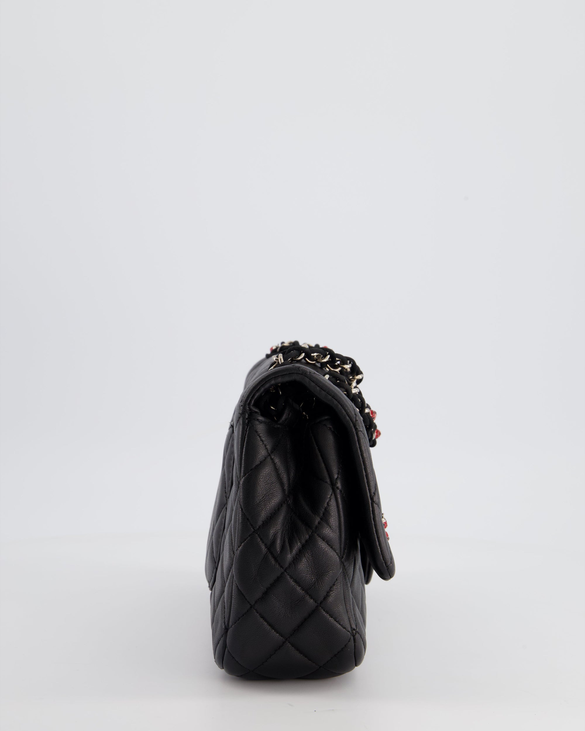 *LIMITED EDITION* CH Black Single Flap Bag with Ladybird Embellishment in Lambskin with Silver Hardware