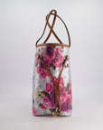 *LIMITED EDITION* LV Garden Capsule 2022 Neverfull MM Bag in Silver and Pink Floral Monogram Canvas with Brown Leather and Gold Hardware