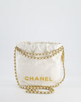 *HOT* CH Mini 22 Bag in White Calfskin with Gold Hardware