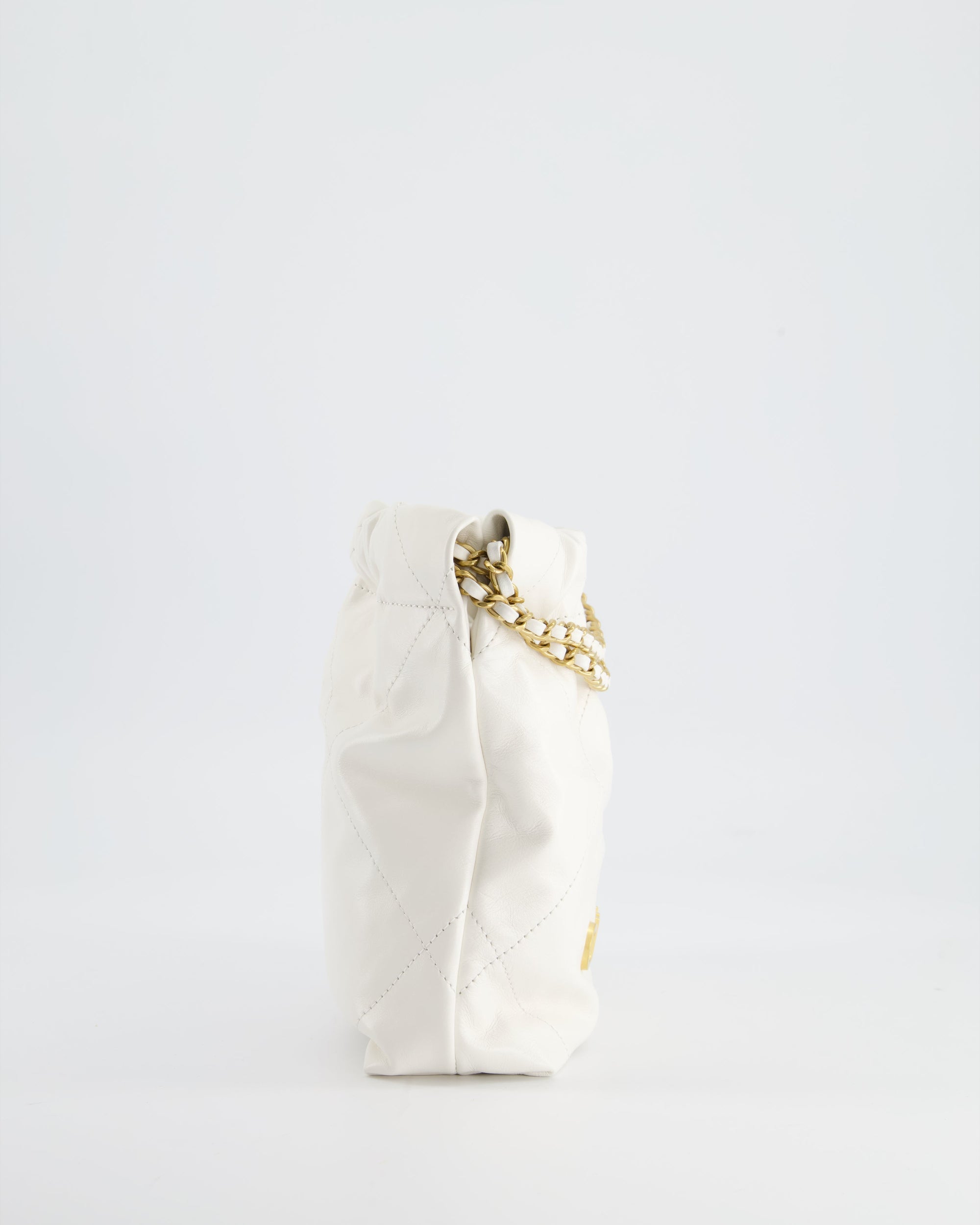 *HOT* CH Mini 22 Bag in White Calfskin with Gold Hardware