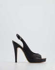 *FIRE PRICE* CH Black Open-Tie Sling Back with CC Stitched Logo Size EU 35.5
