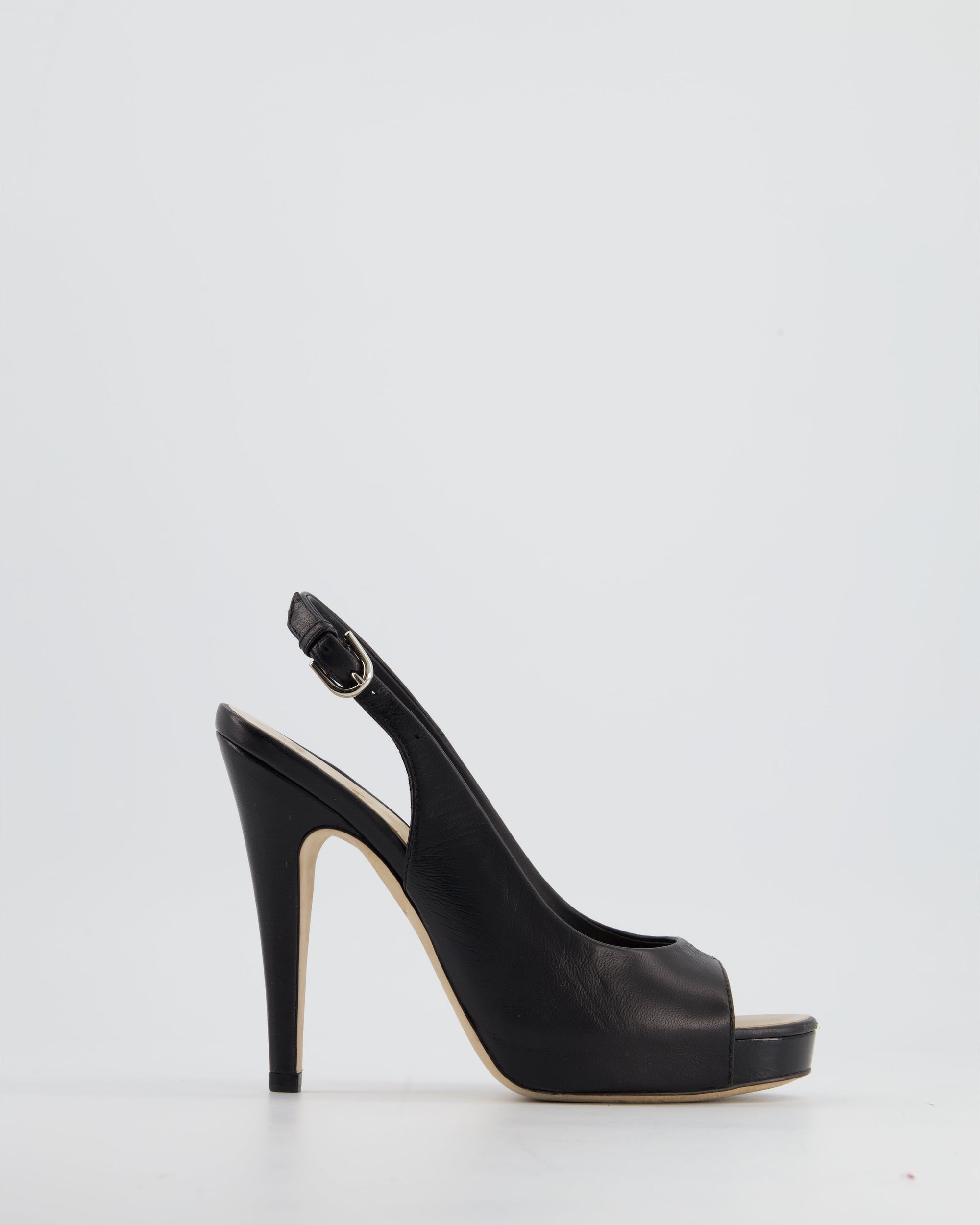 *FIRE PRICE* CH Black Open-Tie Sling Back with CC Stitched Logo Size EU 35.5