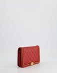 *FIRE PRICE* CH Red Boy Wallet on Chain in Quilted Lambskin Leather with Gold Hardware and Chain Detail