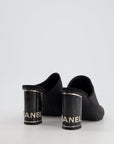 *FIRE PRICE* CH Black Embellished Mules with Silver Logo Size EU 37