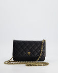 *HOT* CH Black Wallet on Chain in Caviar Leather with Gold Hardware