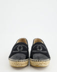*FIRE PRICE* CH Black Terry CC Logo Espadrilles with Patent Leather Detail Size EU 42
