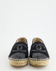 *FIRE PRICE* CH Black Terry CC Logo Espadrilles with Patent Leather Detail Size EU 42