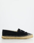 *FIRE PRICE* CH Black Terry CC Logo Espadrilles with Patent Leather Detail Size EU 42